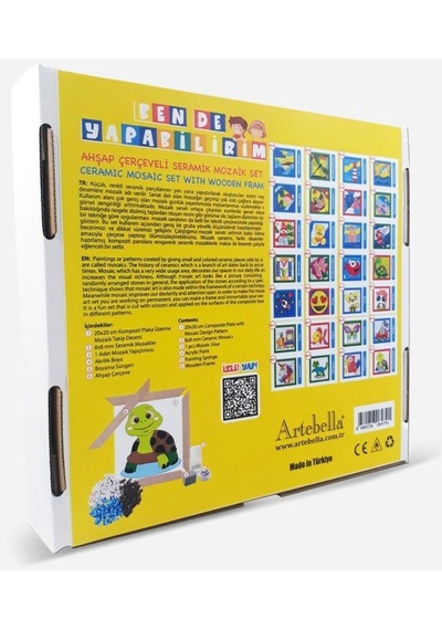 28 I Çocuk Ahşap Çerçeveli Seramik Mozaik Set 20x20 Cm
