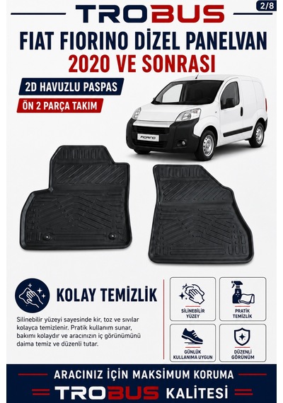 Trobus Fiat Fiorino Cargo 2020-2024 2d Havuzlu Paspas 2 Parça