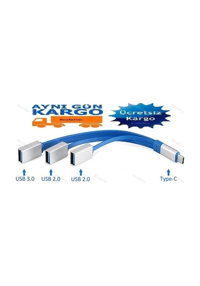 Type C To Usb 3.0 Çoklayıcı 3 Port Hub 4346P 3.1 Adaptör Çevirici