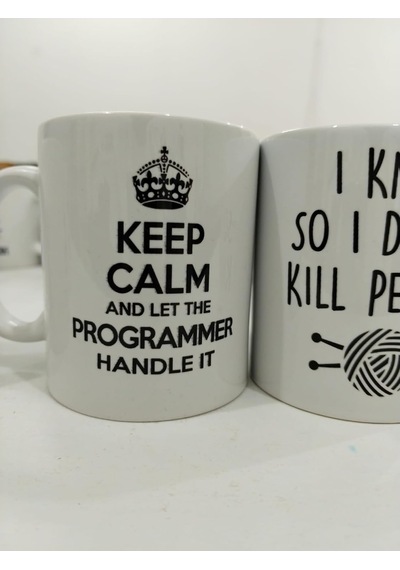 Keep Calm Programmer Kupa - Yazılımcı Komik Seramik Bardak Teknoloji Hediyesi 325ml Beyaz - Çok Renkli