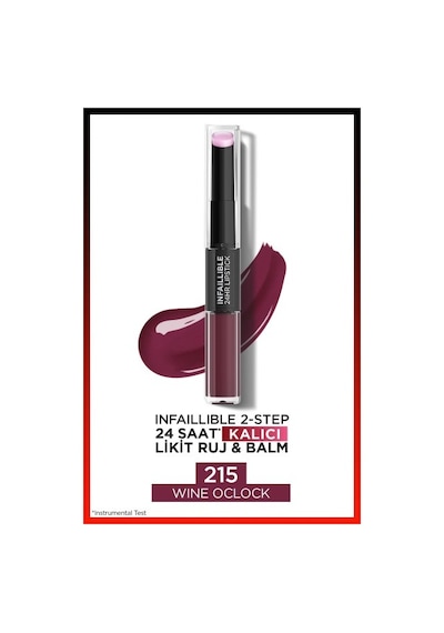 L'Oreal Paris Infaillible 2 Step 24 Saat Kalıcı Likit Ruj & Balm 215 Wine Oclock