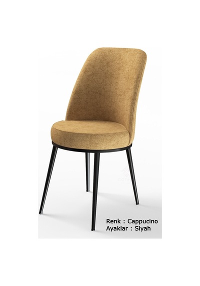 Canisa Concept Dexa Serisi 6 Cappucino Mutfak Sandalyesi Ayaklar Siyah Cappucino