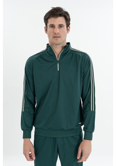 Maraton Comfort Erkek Dik Yaka Yeşil Sweatshirt Yeşil