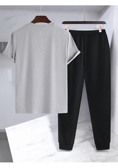 Uyguntarz Unisex Beatiful Soul Tasarım Basklı Tshirt Eşofman Takımı Gri
