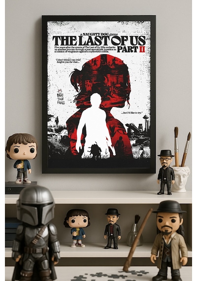 The Last Of Us Part Iı Siyah Ahşap Çerçeveli Poster, Dekoratif Oyun Duvar Tablosu
