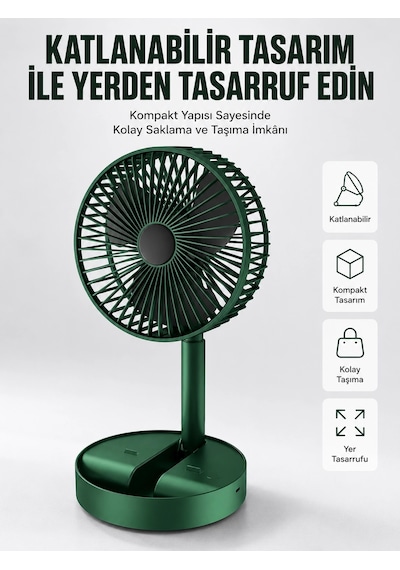 Katlanabilir Usb Şarjlı Masaüstü Soğutucu Mini Fan Telefon Tutucu Yeni Nesil