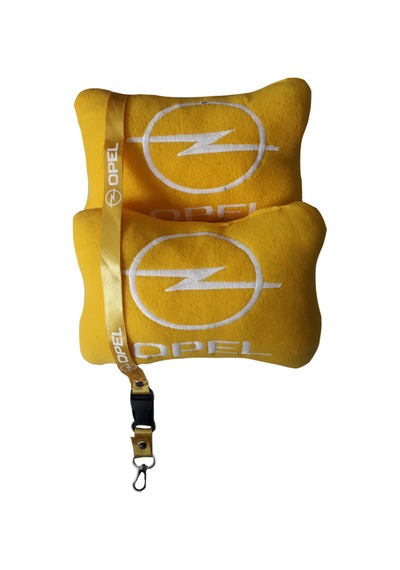 Opel Nakışlı Kırmızı Oto Halı Paspas Opel Sarı Araç Seyahat Boyun Yastığı & Opel Oto Aksesuar