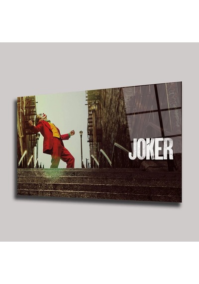 Joker Merdiven Dans Sahnesi Cam Tablo İkonik Film Temalı Yatay
