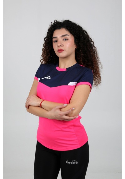 Diadora Aris Kadın Tişört Fuşya Lacivert