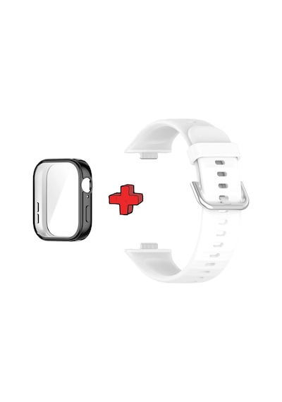 Watch Fit 3 İle Uyumlu Kasa Ekran Koruyucu Ve Jel Silikon Kordon 2in1 Çok Renkli
