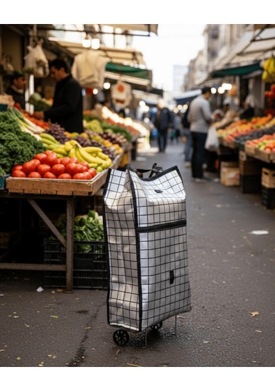 Ağır Yük Taşımaya Uygun Tekerlekli Market Ve Pazar Çantası Aklby-bsva58
