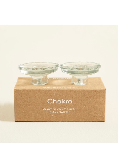 Chakra Glamy Glass Dia 2 Li Çekmece Kulbu Transparan