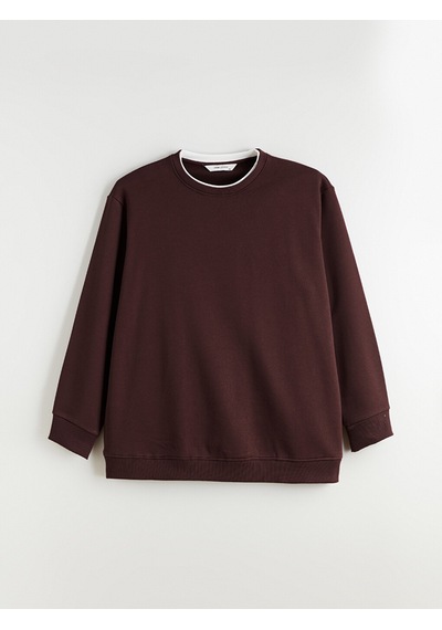 Lcw Vision Bordo Bisiklet Yaka Erkek Kalın Sweatshirt