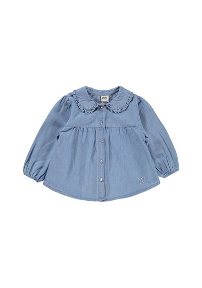 Civil Baby Fiyonk Nakışlı 6-18 Ay Gömlek - Mavi