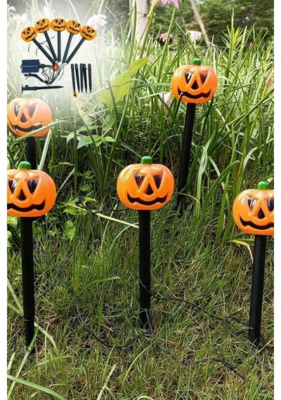 Bal Kabağı Kazıklı Solar Led Işık, Cadılar Bayramı Güneş Enerjili Hallowen Zemin Yürüyüş Yolu Işığı Sarı