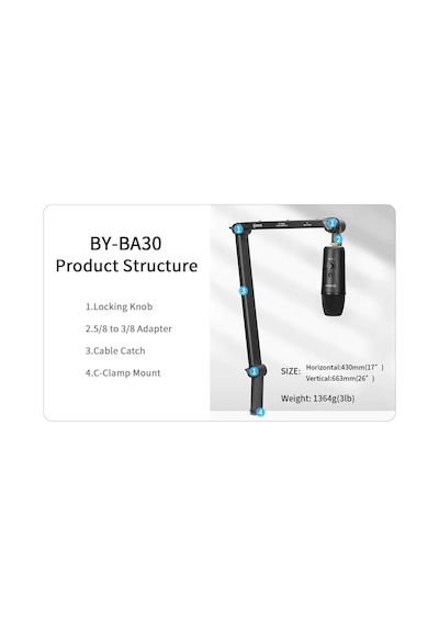Boya By-Ba30 Profesyonel Masa Tİpi Mikrofon Standı