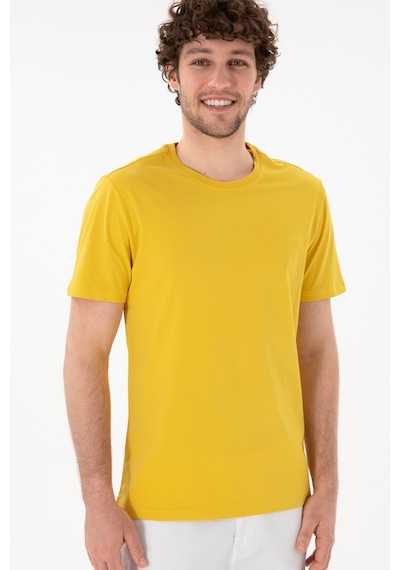 U.S. Polo Assn. Erkek Regular Fit Bisiklet Yaka Sarı Basic Tişört 50305928-VR094