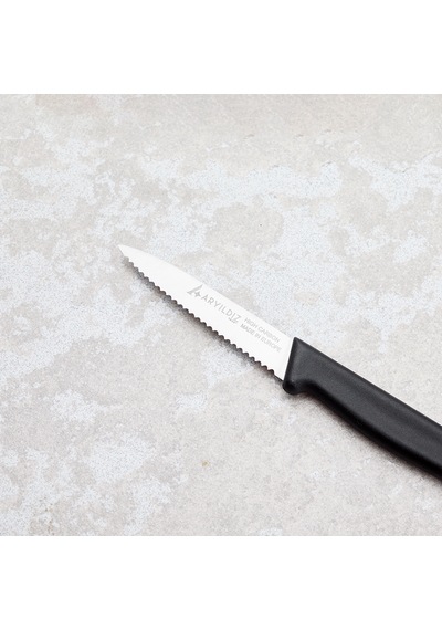 Aryıldız Solo Tırtıklı Sebze Bıçağı Siyah 10 Cm Renkli