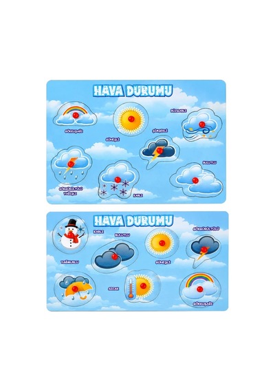 Hava Durumu Göstergesi Ahşap Tutma 2 Adet Set