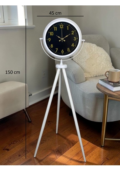 Royal Gold Rakamlı Beyaz Tripod Ayaklı Saat 11