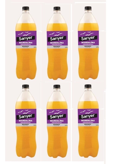Sarıyer Mandalina Aromalı Gazoz Şekersiz 1,5 Lt X 6 Adet
