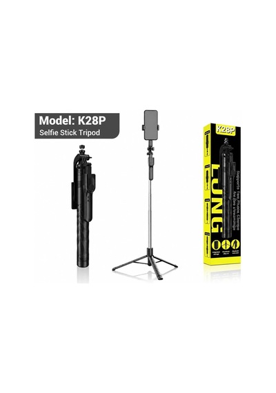 Bluetooth Selfie Çubuğu Ve Tripod, 360 Dönebilen Telefon Tutucu, Uzaktan Kumandalı, Maksimum 175cm, Katlanabilir V Genel