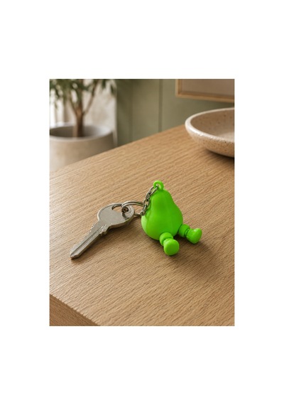 3d Marketi Yeşil Armut Figür Anahtarlık Charm 2'li Set