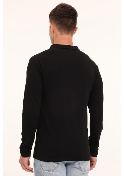 Kinetix Sn329 Uzun Kol Polo 5pr Erkek Sweatshırt Siyah