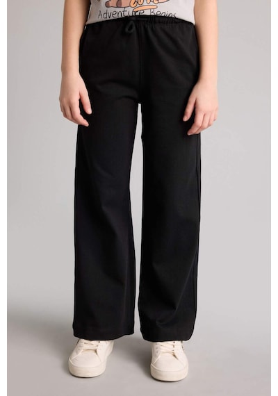 Defacto Wıde Leg Pantolon Kız Çocuk G0338a826spbk81 Siyah-bk81
