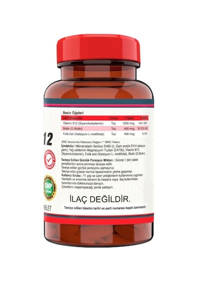 Nevfix Vitamin B12 Folic Acid Biotin 1000 Mcg 120 Tablet