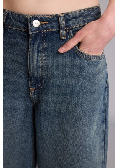 Defacto %100 Pamuk Yüksek Bel Jean Bermuda H0665ax26hsnm34 Mavi-nm34