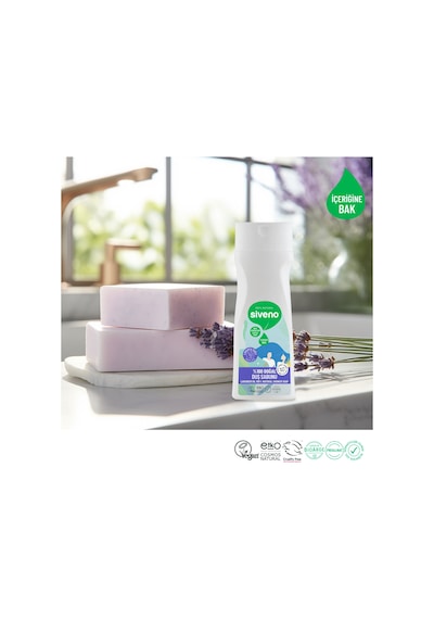 Siveno %100 Doğal Duş Sabunu Lavanta Kokulu Duş Jeli 6 Değerli Bitki Vegan 300 ML