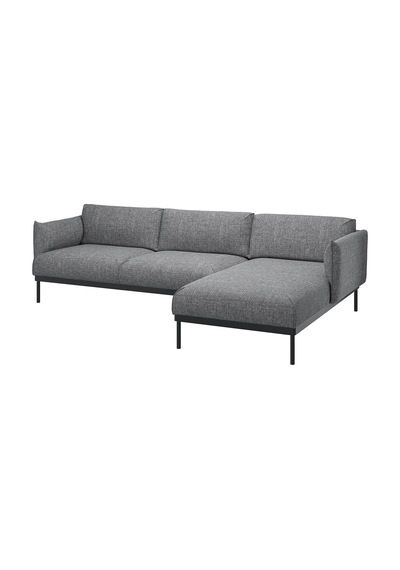 Ikea Gri Modern Kanepe - Uzanma Koltuklu 3'lü Kanepe