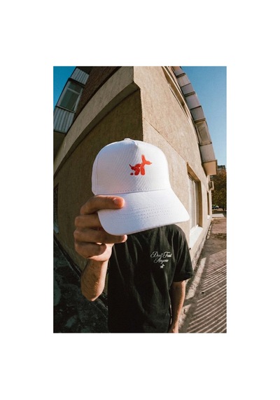 Emybox Unisex Erkek Kadın Gabardin Şapka - Baskılı Minimal Tasarım Cırtcırtlı Ayarlanabilir Şapka Kep Beyaz