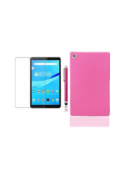 Lenovo M8 Tb-8505f Tb-8505fs Uyumlu Esnek Silikon Tablet Kılıfı + Kalem Ve Kırılmaz Cam Arka Kapak