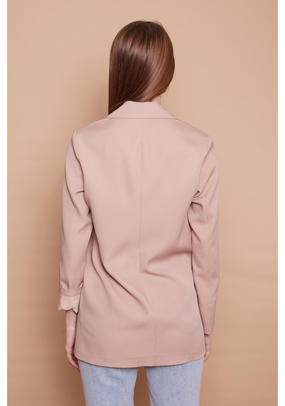 Yakalı Kolu Katlamalı Cep Kapaklı Salaş Boyfriend Oversize Hafif Likralı Kumaş Blazer Ceket -bej Bej Yakalı Kolu Katlamalı Cep Kapaklı Salaş Boyfriend Oversize Hafif Likralı Kumaş Blazer Ceket -bej Bej