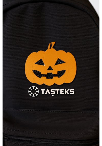 Ütülenebilen Veya Sticker Olarak Kullanılabilen Siyah Taşlı Halloween Balkabağı Modeli
