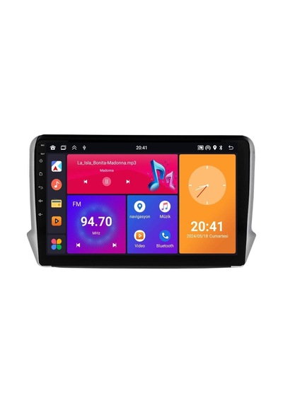 Peugeot 208 Android Multimedya Sistemi 2013-2021 8+256 Gb Premium Ekran Yazılımsal 9"