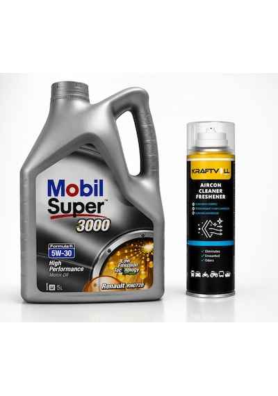Mobil Süper 3000 Formula R 5W-30 Motor Yağı 5 L + Klima Bombası 200 ML