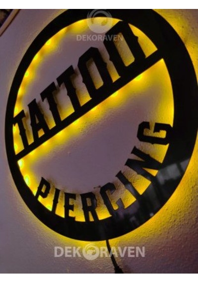 Tattoo & Piercing Led Işıklı Tablo-İç Mekan Tabela