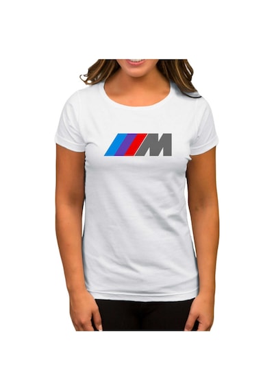 BMW M Power Logo Beyaz Kadın Tişört Beyaz