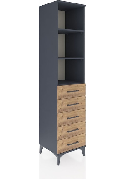 Hyperion Dolap 3 Raflı 5 Çekmeceli 44x44x195 Antrasit-çam Antrasit Hyperion Dolap 3 Raflı 5 Çekmeceli 44x44x195 Antrasit-çam Antrasit