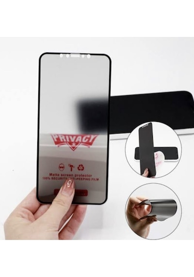 Apple Uyumlu iPhone 11 Mat Hayalet Ekran Gizli Privacy Tam Kaplayan Kırılmaz Cam Nano Koruyucu