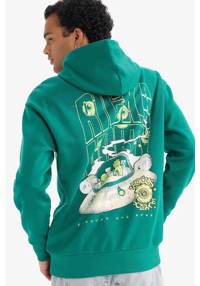 Defacto Rıck And Morty Boxy Fıt Kapüşonlu Baskılı Kalın Sweatshirt Kumaşı Sweatshirt F8136ax26spgn384 Yeşil-gn384