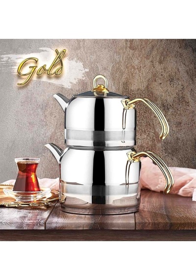 Enza Mini Boy Gold Çaydanlık Gold