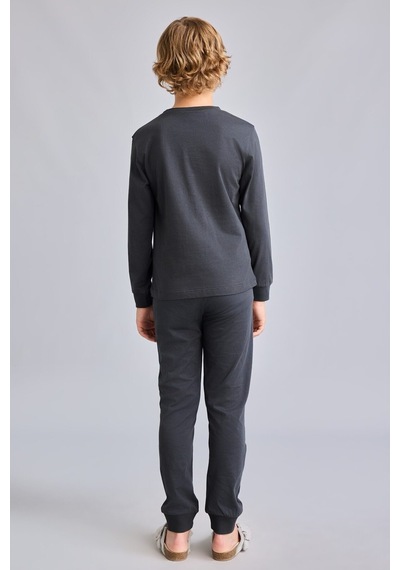 Defacto Regular Fit Karanlıkta Parlayan Baskılı 2li Pijama Takımı Erkek Çocuk I1826a826auar221 Antrasit-ar221