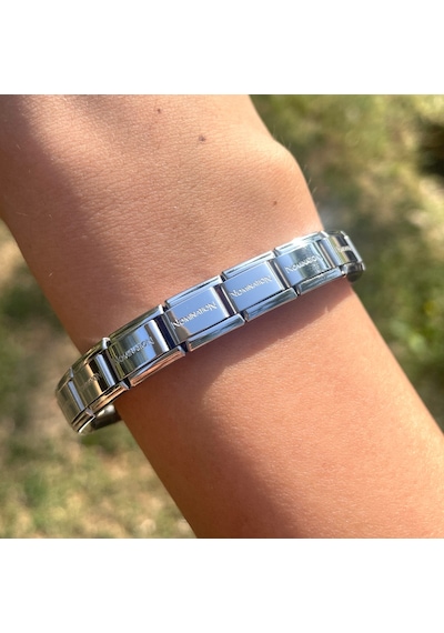 Yazılı Charm Çelik Bileklik Siyah
