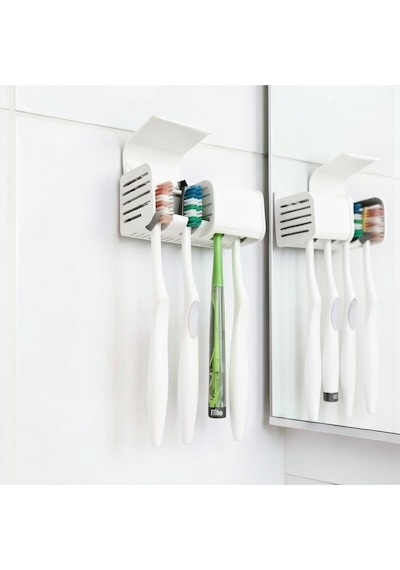 Beyaz Kendinden Yapışkanlı Hijyenik Diş Fırçası Asacağı Askılığı Askılık Diş Fırçalık Banyo Organizer