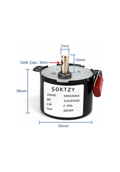 50ktyz 2.5 Rpm AC Motor Kuluçka Viyol Çevirme 220V Senkron Metal