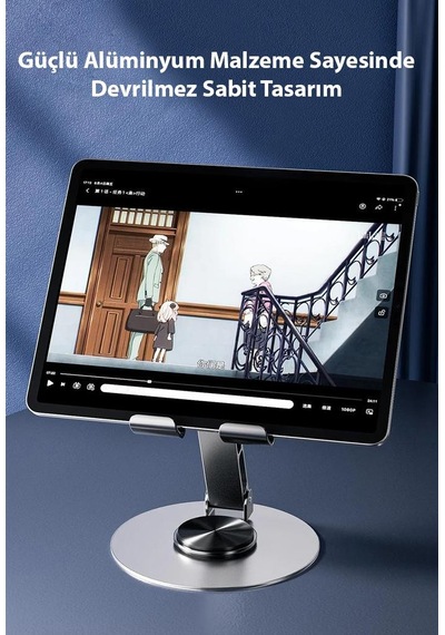 Zhltools 720 Derece Ayarlanabilir Alüminyum Telefon-tablet Standı Mor